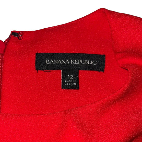 Banana Republic Size 12 Valentines Holiday Formal Romantic Ruffle Midi Dress - Picture 7 of 11